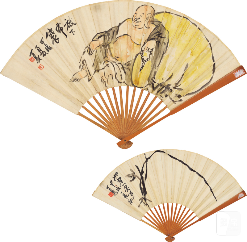 王震（1867～1938）放下布袋 - 图1